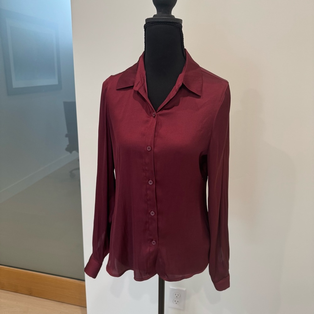 Elegant Burgundy Women's Blouse